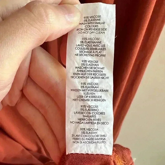 boohoo Stretch Midi Dress, Ruffled Off the Shoulder Sleeves, Burnt Orange, 6 - Picture 11 of 16